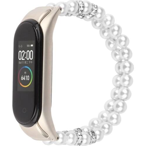 Freshwater Pearls strap for xiaomi mi band 5 4 Bracelet smart Watch Accessories women Jewelry wristband replacement Wrist