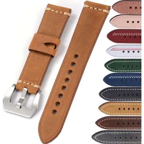 New 84-colors Watch Band Genuine Leather Straps 22mm 24mm Watch Accessories Belt High Quality Top Grain Watchbands