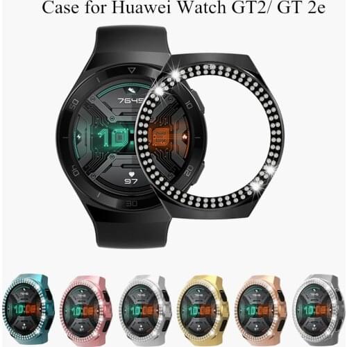 Bling Case for Huawei Watch GT 2 GT2e 46mm Cover Case Double Row Diamonds Cover Frame Luxury Shell for GT2 e Coque Accessories