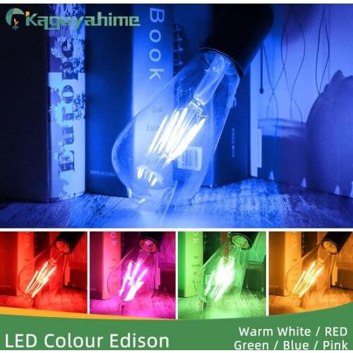 Kaguyahime ST64 LED Edison Bulb E27 220V Vintage E27 Edison Ampoule Lampara Bulb Edison COB Ligths Retro Lamp LED Filament Light