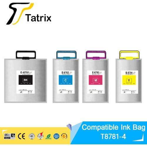 Tatrix T878 T8781/T8381 T8782 T8783 T8784 Premium Color Compatible Printer Ink Bag Cartridge for Epson Workforce Pro WF-R5190DTW