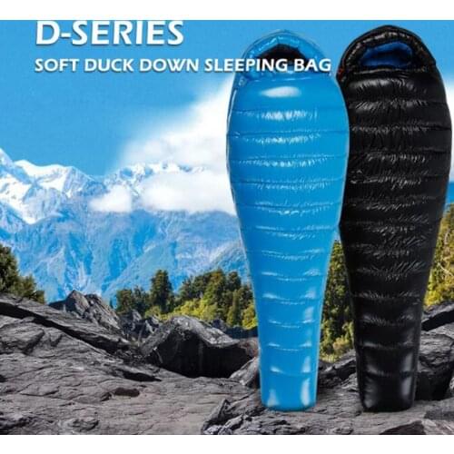 AEGISMAX D1 Adult Ultra-Light Mummy Three Season White Duck Down Sleeping Bag Outdoor Camping Tent Portable Splicable Bag