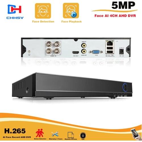 H265+ CHHSV 5MP 4MP 4CH 4 Channel 6 in 1 XMEYE Hybrid WIFI TVi CVI NVR AHD CCTV DVR Surveillance Video Recoder