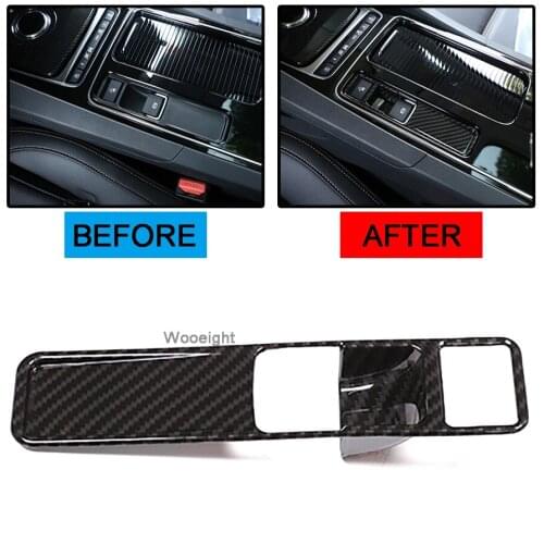 Wooeight 1X ABS Carbon Fiber Style Electrical Park Brake Buttons EPB Cover Hold Trim fit for Jaguar F-PACE 2019 XE XF 2016-2018