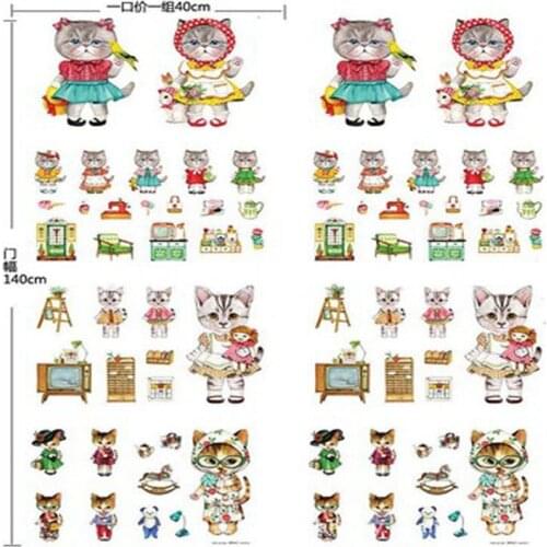 Yuying DIY! lovely cat cotton fabric, linen/cotton, 135cm*7c5m, zakka diy fabric,perfect for patchwork and crafts