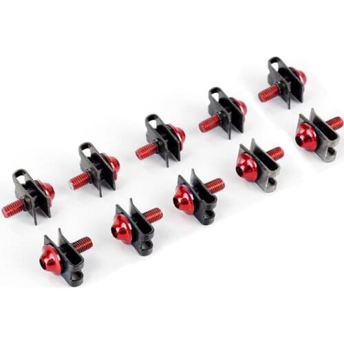 10pcs Aluminium M5 Fairing Bolts Fastener Clips Screw Nuts For Motorcycle Auto Replacement Parts Automobiles Accessories