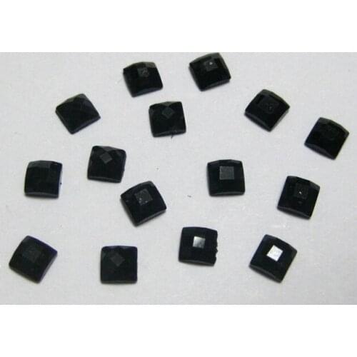 2000pcs Black Acrylic applique Flatback Square Bead 4X4mm acessories de costura jewelry dress bag shoes DIY nali tool