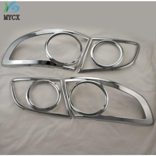 2008 ABS car taillight frame chrome trims for hyundai santa fe 2008 2009 2010 2011 2012 4pcs