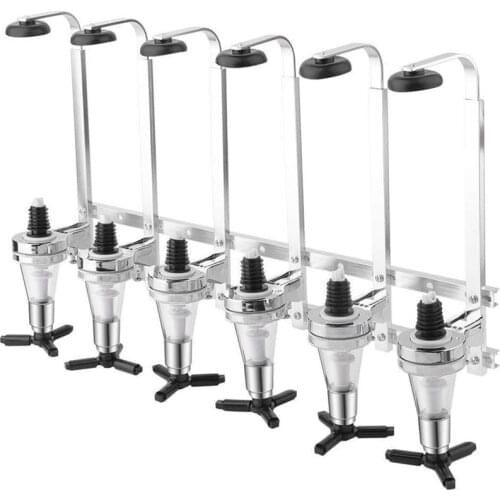 6 Bottle drink dispenser Stainless Steel Wall Mount Stand 6 Bottle Drinks Optics Bar Butler Spirits Party Bar Kitchen Gadgets