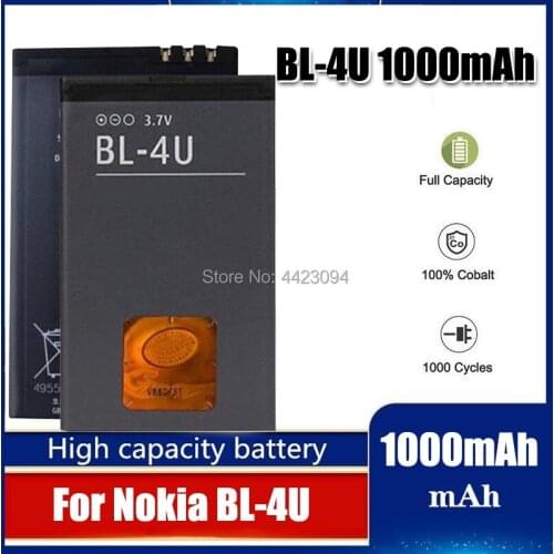 BL-4U Battery For Nokia 8800 206 515 5250 5330 BL 4U XpressMusic Arte E75 5730 C5-03 E66 Asha 300 500