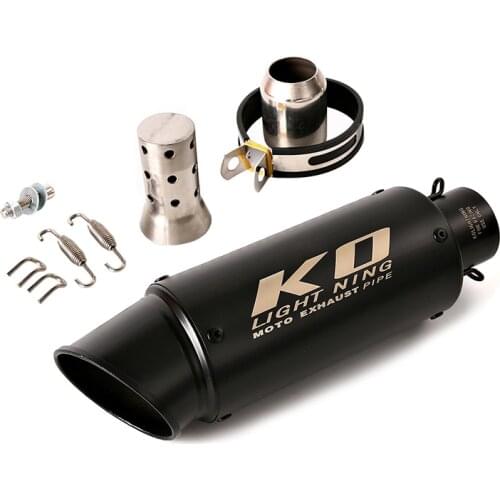 Black Universal 38-51 mm Motorcycle Exhaust Muffler Pipe Stainless Steel Rear Escape with Removable DB Killer Street Bike ATV