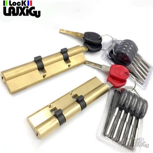 Anti-theft door cylinder lock 105 110 115 120 125 130 135 140MM double wheel fork lock cylinder double spring AB door cylinder