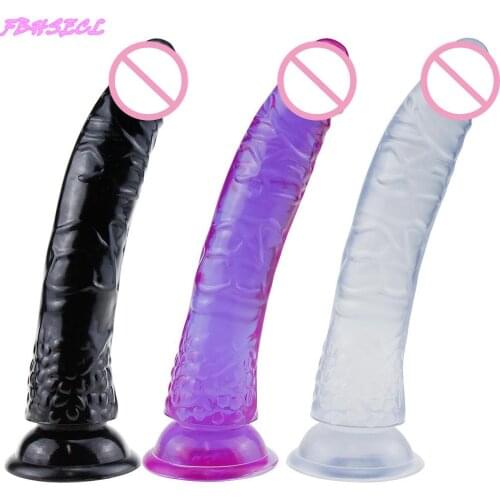 FBHSECL Double-layer Skin Feeling Realistic Penis Suction Cup Dildos Female Masturbator Soft Sexy Huge Dildo Sex Toys for Women