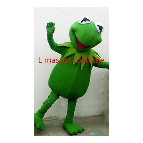 Hot Sale Hot sale Kermit Frog Mascot Costume free shipping Halloween Cartoon