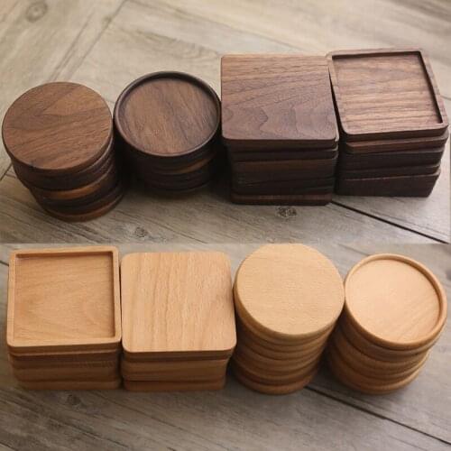 Round Heat Resistant Drink Mat Durable Wood Coasters Placemats Table Tea Coffee Cup Pad Non-slip Cup Mat Insulation Pad Kitchen