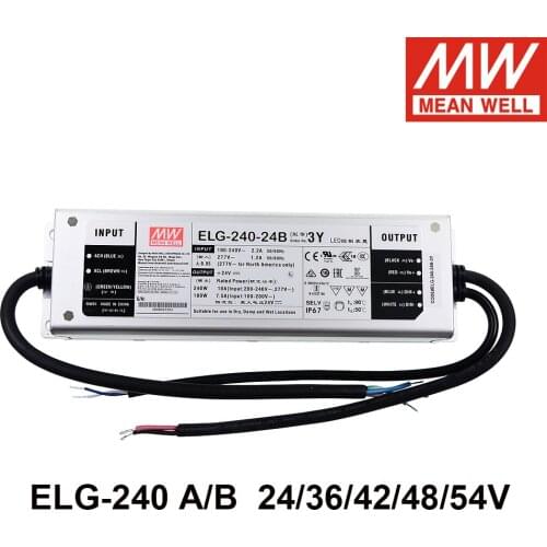 MEAN WELL ELG-240 24V 36V 42V 48V 54V current and voltage adjustable Switching Power Supply 240W LED Driver IP67 3 In 1 Dimming
