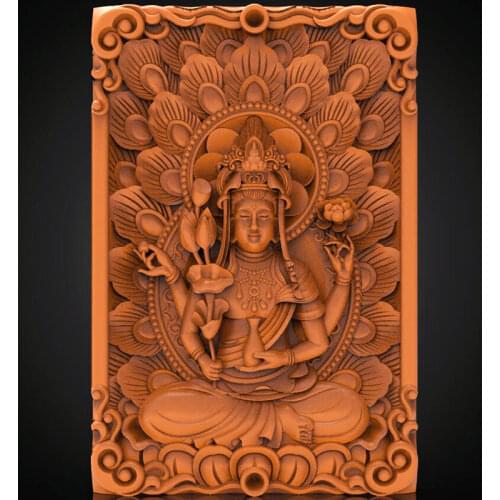 Guanyin Bodhisattva 3D model relief for cnc or 3D printers in STL file format
