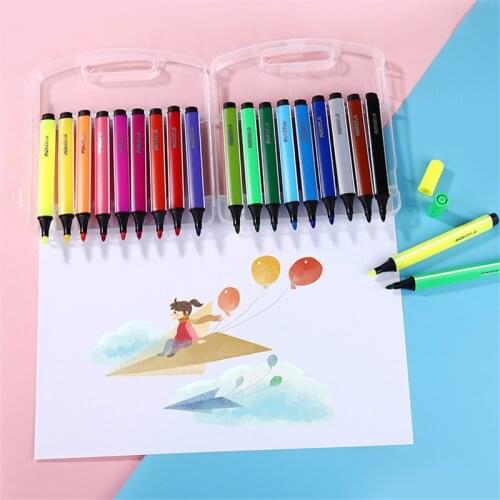 24/48pcs Colored Marker Pens Set Watercolor Brush Pen For Student Drawing For Calligraphy Drawing School Stationery Art Supplies