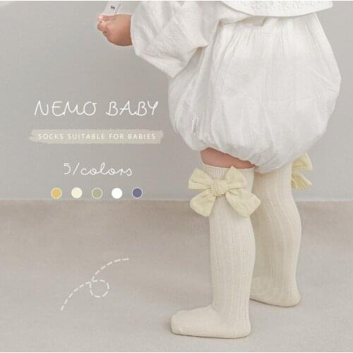 New Childrens Socks With Bows Toddlers Girls Knee High Sock Cotton Soft Baby Long Socks For Kids School Sock