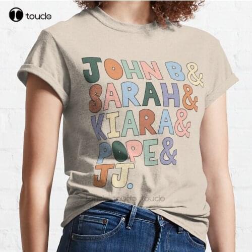New The Pogues: John B Sarah Kiara Pope & Jj In Color Classic T-Shirt Cotton Men Tee Shirt