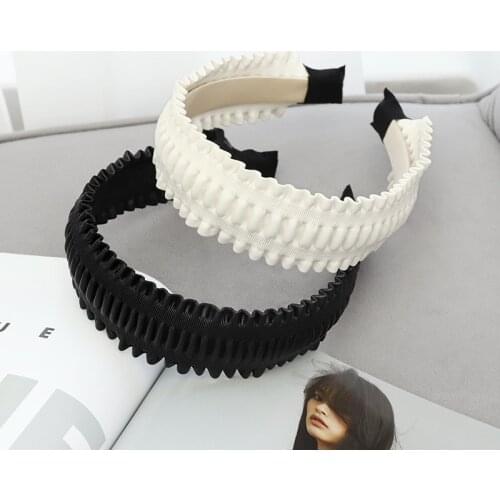 New style hair accessories leather wide-brimmed fold large intestine headband fashion flat lace temperament headhoop