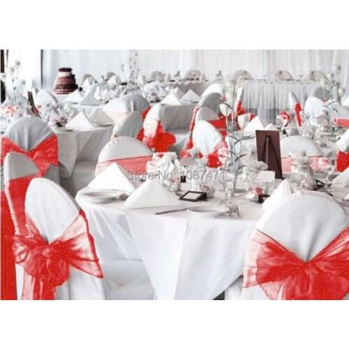 Wholesale 200PCS 18.75*280cm 6 Color Organza Chair Sashes Bow Cover for Banquet/wedding/party Decoration