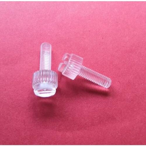 30pcs M3 Slotted knurled polycarbonate hand screw one word PC transparent plastic high hardness insulation bolt 5mm-25mm long