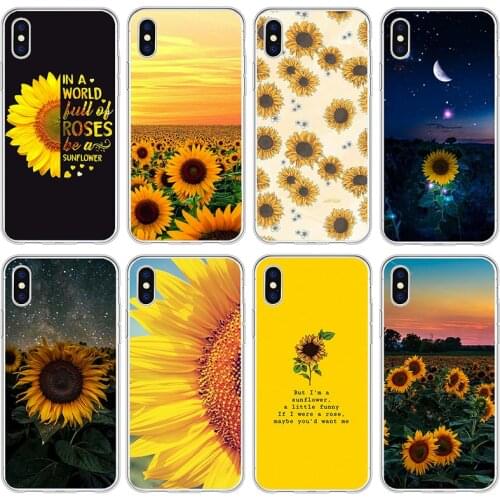 Clear Sunflower Case For iPhone 12 Pro 7 8 Plus SE 2020 Soft TPU Silicone 11 Pro Flower Art Painting Cover For XR 6S 10 X XS Max