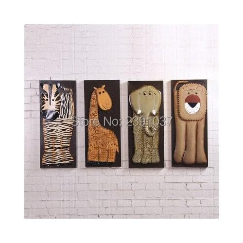 Retro Cafe tea shop painting animal tin 3decorative painting creative background wall decoration wall sticker