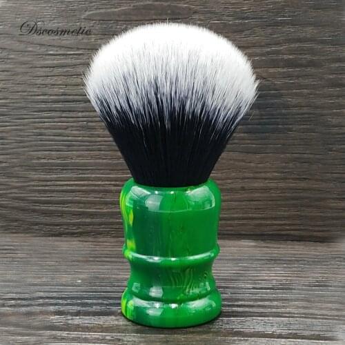 Dscosmetic 26mm vert empire resin handle tuxedo knots shaving brush with soft dense synthetic hair knots for wet shaving tools