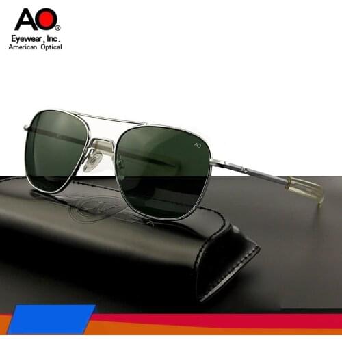 Futuristic Aviation Sunglasses Men 2021 American Army Military Optical AO rectangle driving glass pilot Oculos de sol masculino