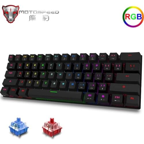 Portable mini Motospeed Gaming Mechanical Keyboard USB Bluetooth Wireless Dual Mode 61 keys RGB Backlit Wired Keyboard for gamer