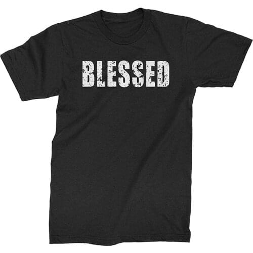 Funny Novelty Graphic Blessed Mens Unique T-Shirt Personality Fashion Art T-Shirt Summer Tops