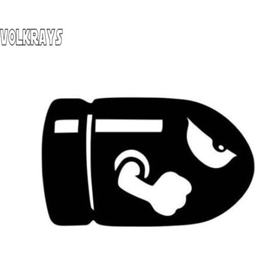 Volkrays Personalized Car Sticker Bullet Bill Super Mario Motorcycle Accessories Reflective Waterproof Vinyl Decal,5cm*9cm