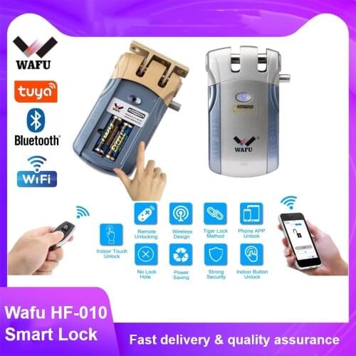 Wafu HF-010 Wifi APP Smart Lock Wireless Electronic Door Lock Phone Control Invisible Lock Remote Control Indoor Touch locks