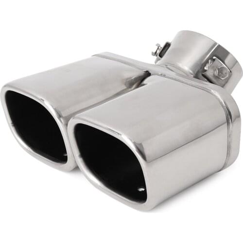 X Autohaux Stainless Steel Car Double Wall Tip Exhaust Muffler Tip Tail Pipe 2.44 Inch Inlet 2.44x2.17 Inch Outlet