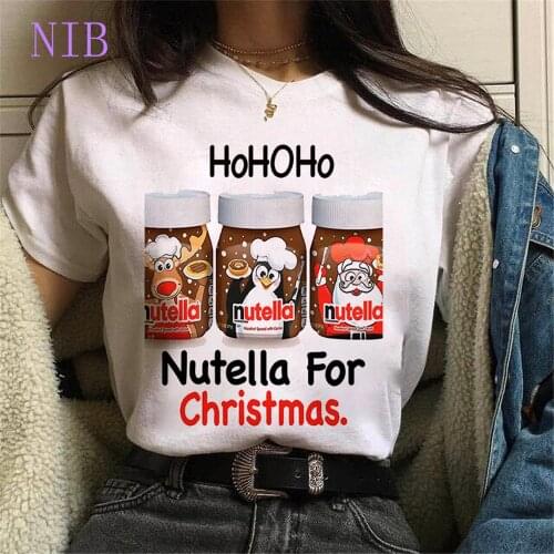 Harajuku funny Nutella for christmas Manga t shirt women Kawaii anime print Tees gothic punk tops oversized women/mens T-Shirts