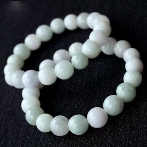 1pc Natural Emerald 8-10MM Beads Elastic Bracelet Jade Round Necklace Jewellery Accessories handmade DIY Man Woman Luck Amulet