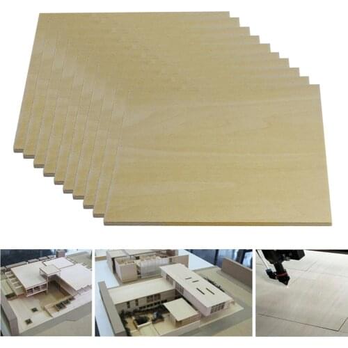 10Pcs Square MDF Unfinished Wood Pieces Blank Plaque Cutout for DIY Craft Pyrography Projects Games Scrapbooking Building Model