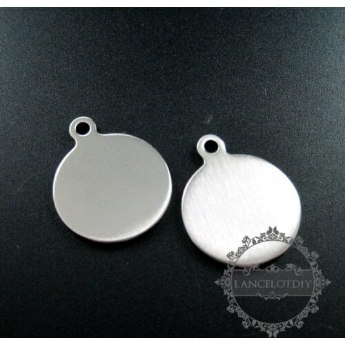 25mm thick matte brush surface round stainless steel plain plate engraving laser military tag pendant charm DIY supplies 1820311