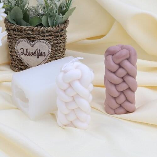 3D Woven Rope Candle Mould Simple Style Handmade Wax Soap Craft Tool DIY Aromatherapy Home Decoration Food-grade Silicone Mold