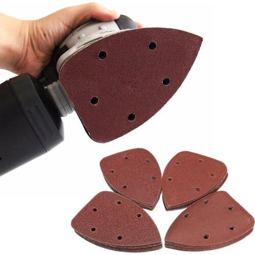 40pcs Triangle Sanding Sheets Pads Sandpaper with 5 Holes for Grinding Tool 140*90mm