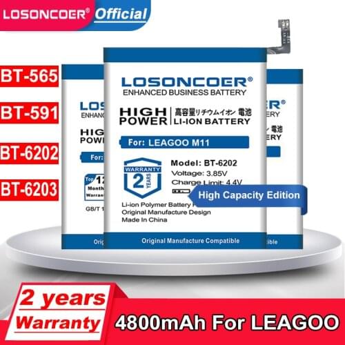 4900mAh BT-6202 BT-6203 BT-591 BT-565 BT-566 Battery For Leagoo KIICAA Mix T5 T5C / M11 /S10 /KIICAA POWER Mobile Phone Battery
