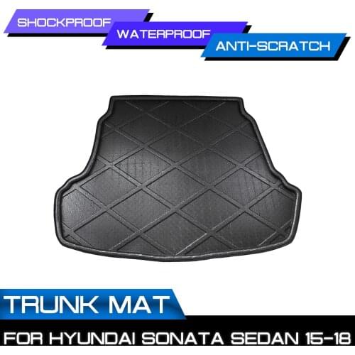 Car Floor Mat Carpet For Hyundai Sonata Sedan 2015 2016 2017 2018 Rear Trunk Anti-mud Cover
