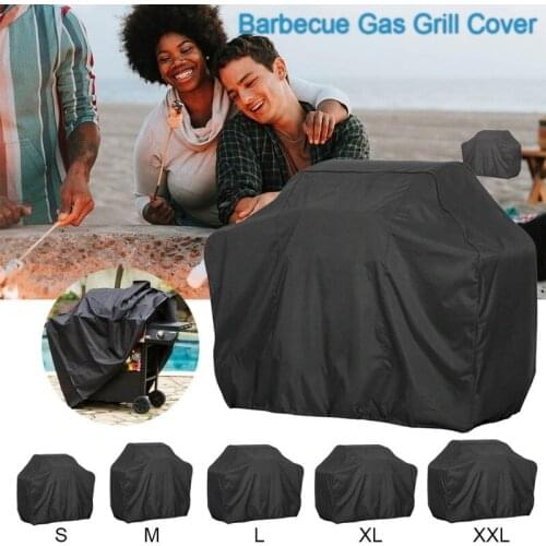 BBQ Cover Waterproof Outdoor Anti Dust Grill Cover Garden Yard Rain Protector Black Barbecue Grill