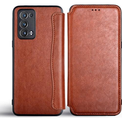 Case For Oppo Reno6 Pro Plus Reno 6 + 5G Coque Business Classic Leather No Magnet Flip Cover For Oppo Reno6 Pro Plus Case Funda