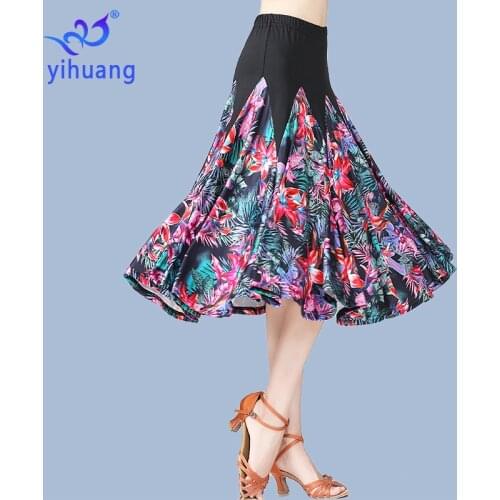 Elegant Ballroom Dance Performance Wear Skirt Modern Dancing Skirts Tango Performance Costume National Standard Dance Skirts