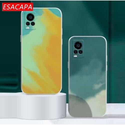 Gradient Watercolor Phone Case For Vivo S7 X60 Plus TPU Camera Lens Protection Shockproof Cover For Vivo IQOO NEO 5 Y70S Y51S