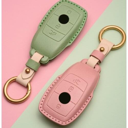 Leather Car Key Cover Case for Mercedes Benz 2017 E Class W213 2018 S class Accessories Car Styling Shell Bag Protect