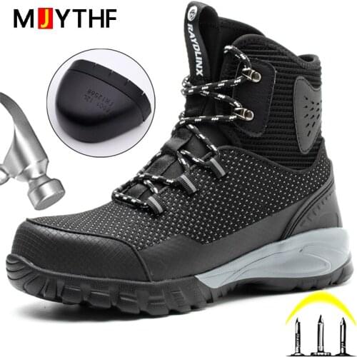 2022 New Men Boots Safety Shoes Boots Steel Toe Shoes Men Work Shoes Indestructible Footwear Puncture-Proof Work Boots Security